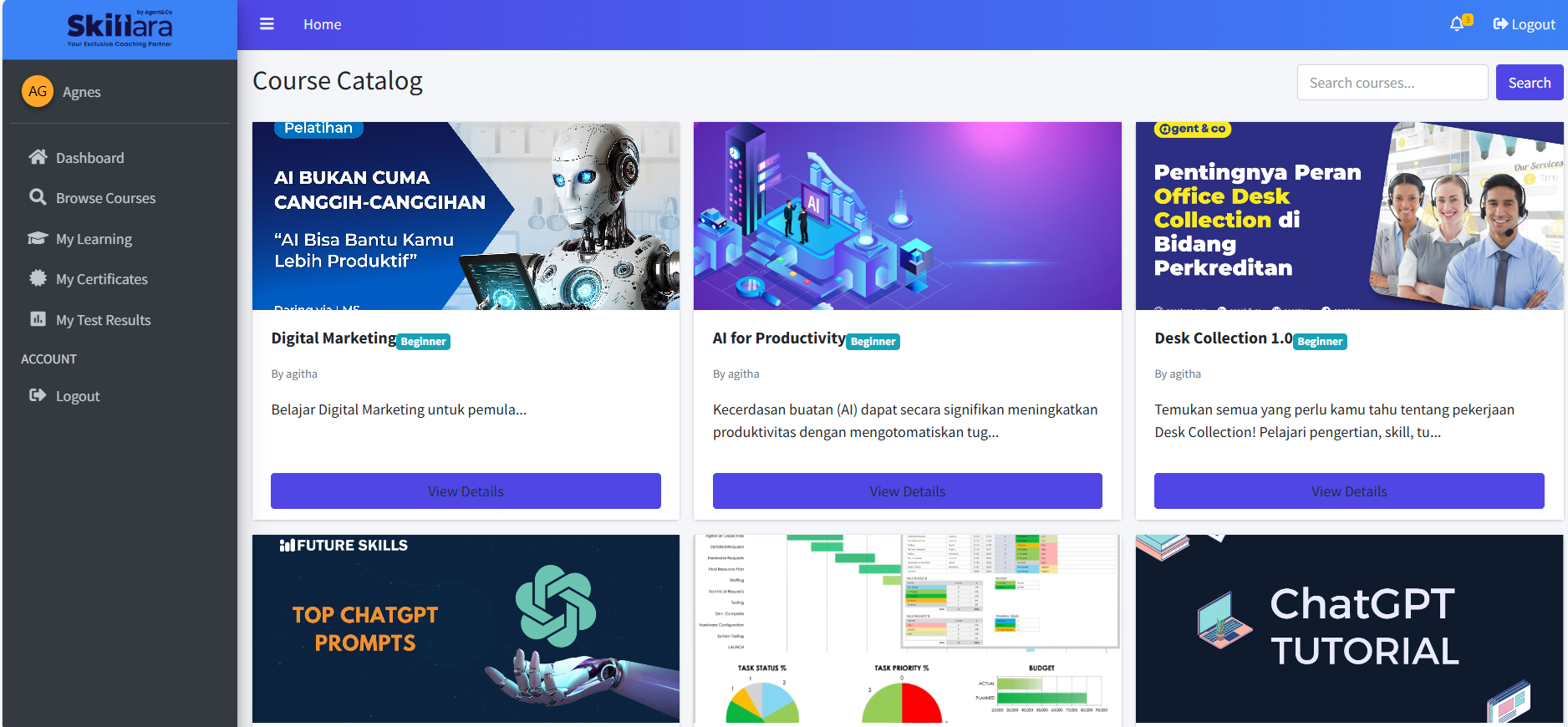 Skillara Features View